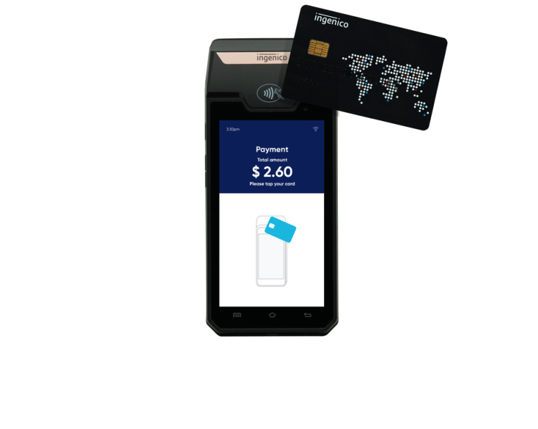 Contactless payment terminal representing AI shopping agents and household payment approval rules
