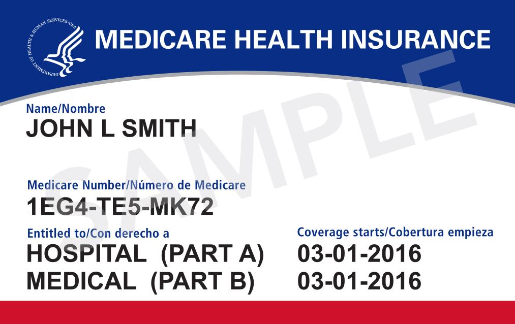Sample Medicare card representing IRMAA premium planning for retirees